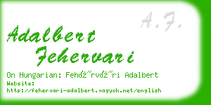 adalbert fehervari business card